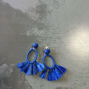 Loft brand blue straw earrings.